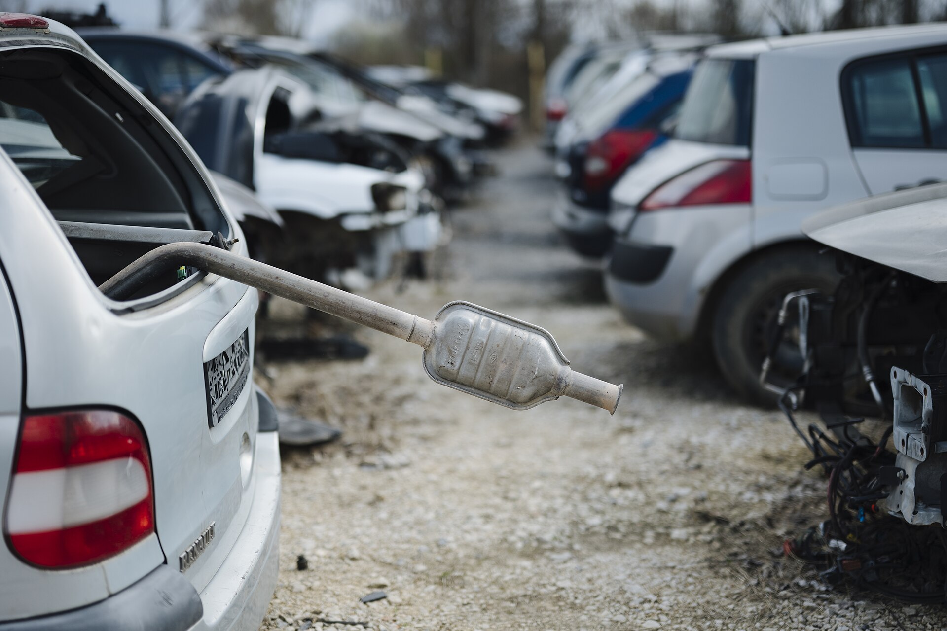 Stripped cars in metro Atlanta scrapyard